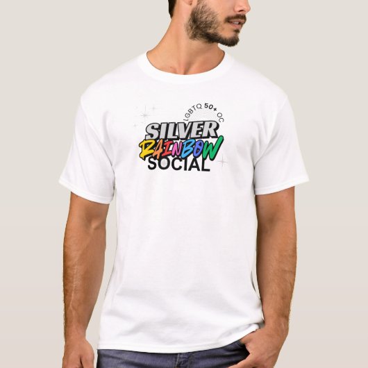 T-Shirt mit Logo der Silver Rainbow Social Gruppe (Vorderseite)