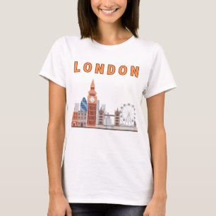 T-Shirt mit London-Skyline für Damen