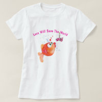 T-Shirt mit lustigem Fisch und Wurm - Ihr Text