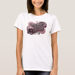 T-Shirt mit lustiger Aufschrift "Rot WHY WAIT STAR