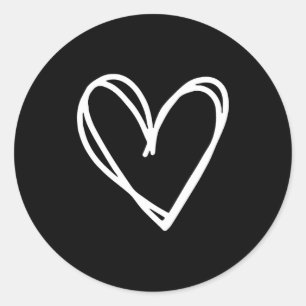 T-Shirt mit Mädchenherz für Frauen zum Valentinsta Runder Aufkleber