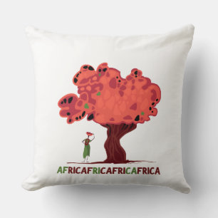 T-Shirt mit Mahagoni und Frauen aus Afrika Kissen