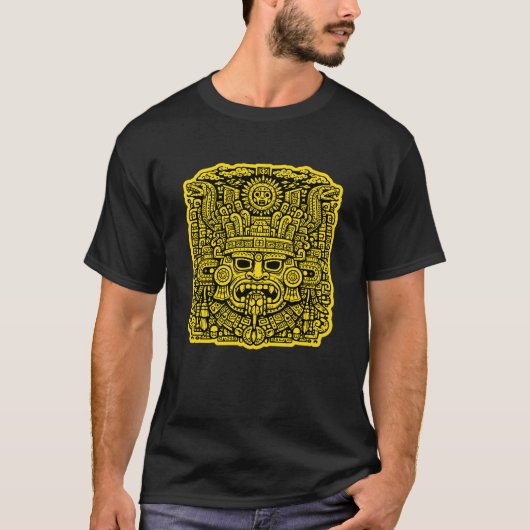 T-Shirt mit Mayas Sonnenmaske (Vorderseite)