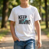 T-Shirt mit motivierender "Weiter machen"-Typograf