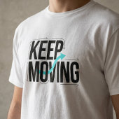 T-Shirt mit motivierender "Weiter machen"-Typograf