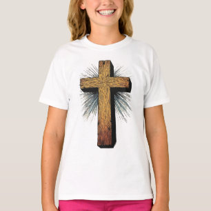 T-Shirt mit mutigem christlichen Kreuz für Mädchen
