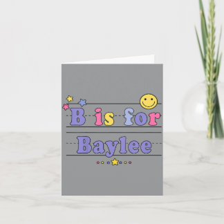 T-Shirt mit Namen Baylee für Kinder Alphabet B ist Karte