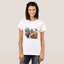 T - Shirt mit niedlicher Kolibri-Design