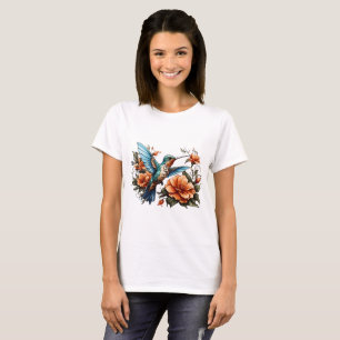 T - Shirt mit niedlicher Kolibri-Design