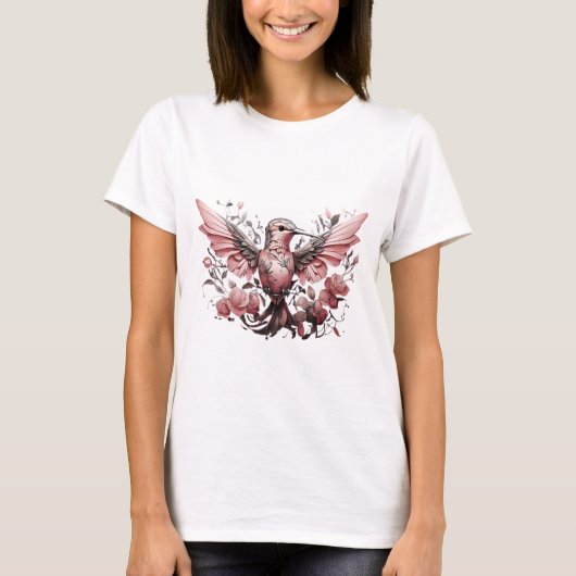 T - Shirt mit niedlicher Kolibri-Design (Vorderseite)