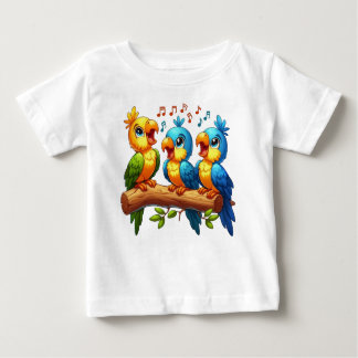 T - Shirt mit Niedlicher Parrot-Illustration