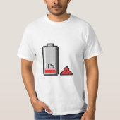 T-Shirt mit niedrigem Akku (Vorderseite)