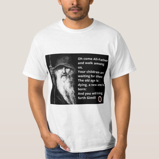 T - Shirt mit Odin Bild u. Text, kahleres (Vorderseite)