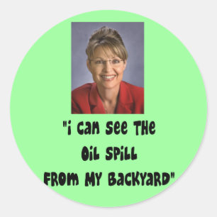 T - Shirt mit Ölkatastrophen im Golf Runder Aufkleber