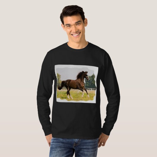 T-Shirt mit Pferd mit Sonnenbrille (Vorne ganz)