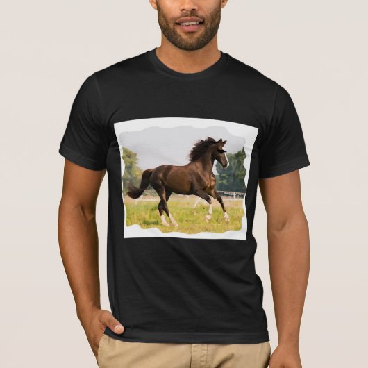 T-Shirt mit Pferd mit Sonnenbrille (Vorderseite)