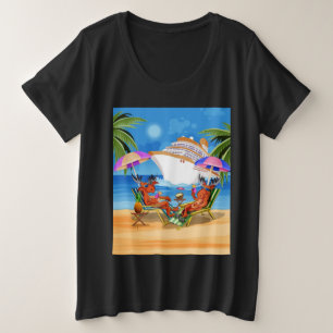 T - Shirt mit Plus-Größe für Frauen Elche Kreuzfah
