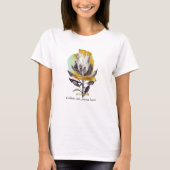 T - Shirt mit Protea-Blume, Gold und Text (Vorderseite)