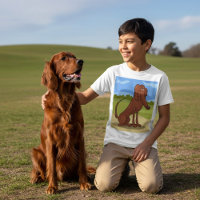 T-Shirt mit reinrassigem irischen Setter-Hund