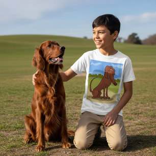 T-Shirt mit reinrassigem irischen Setter-Hund
