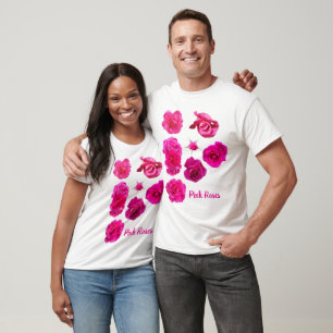 T-Shirt mit rosa Rosen