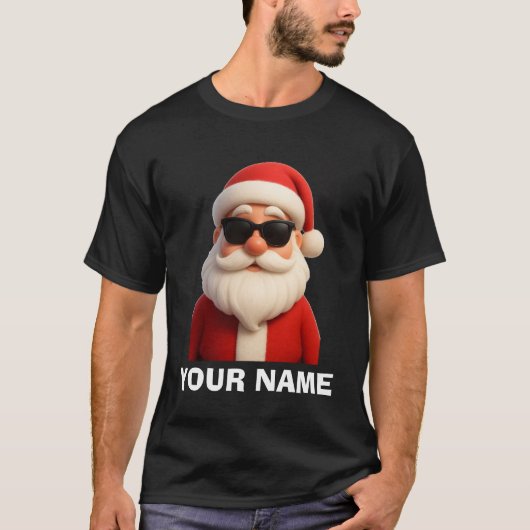 T-Shirt mit Santa und Ihrem Namen (Vorderseite)