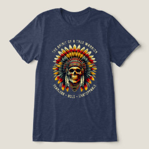 T-Shirt mit Schädel des indianischen Häuptlings Tri-Blend Shirt