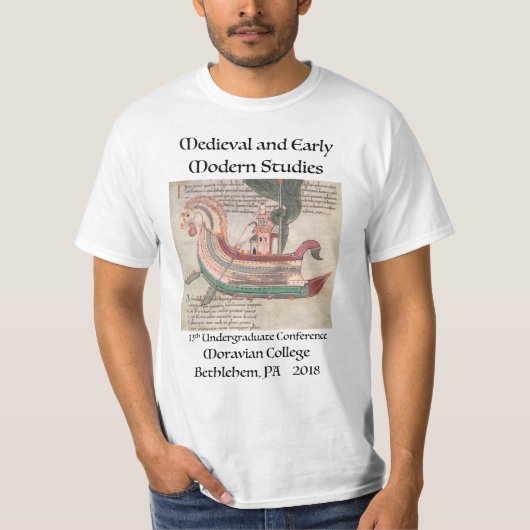 T - Shirt mit Schiff von mittelalterlichem (Vorderseite)
