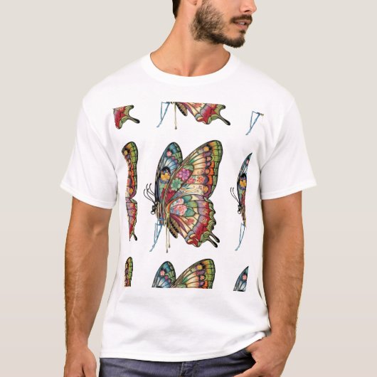 T - Shirt mit Schmetterlingsdesign und Eleganz in (Vorderseite)