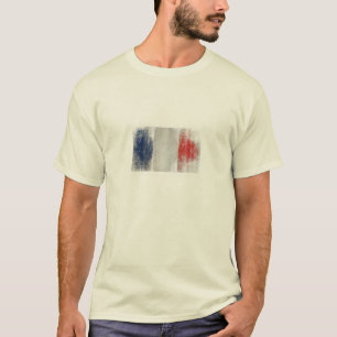 T-Shirt mit schmutziger Vintager französischer
