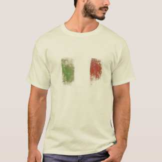 T-Shirt mit schmutziger Vintager Italien-Flagge