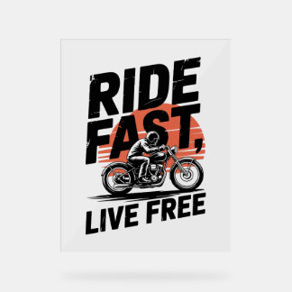 T - Shirt mit schnellem Live-Fahrrad Acrylschild