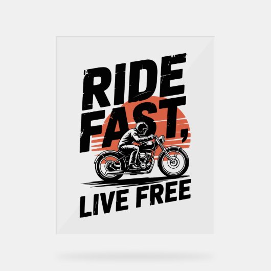 T - Shirt mit schnellem Live-Fahrrad Acrylschild (Vorderseite)