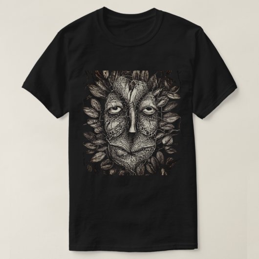 T - Shirt mit schwarzem und weißem Scratchboard (Design vorne)
