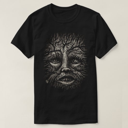 T - Shirt mit schwarzem und weißem Scratchboard (Design vorne)