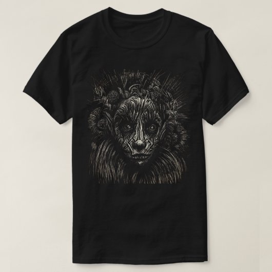 T - Shirt mit schwarzem und weißem Scratchboard (Design vorne)