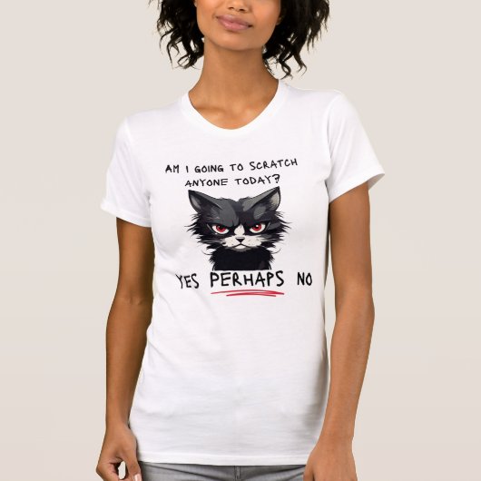 T - Shirt mit schwarzer Katze (Vorderseite)