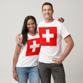 T Shirt mit Schweizer Flagge (Unisex)