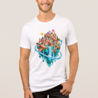 T-Shirt mit schwimmender Stadt Tri-Blend Shirt