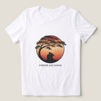 “T-Shirt mit Silhouette eines romantischen Paares” Tri-Blend Shirt