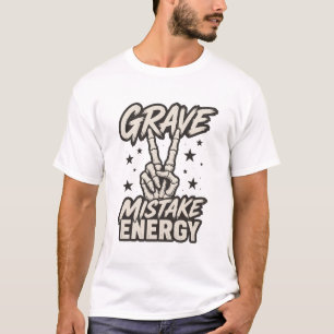 T-Shirt mit Skelett und dem Aufdruck 'Grave Mistak