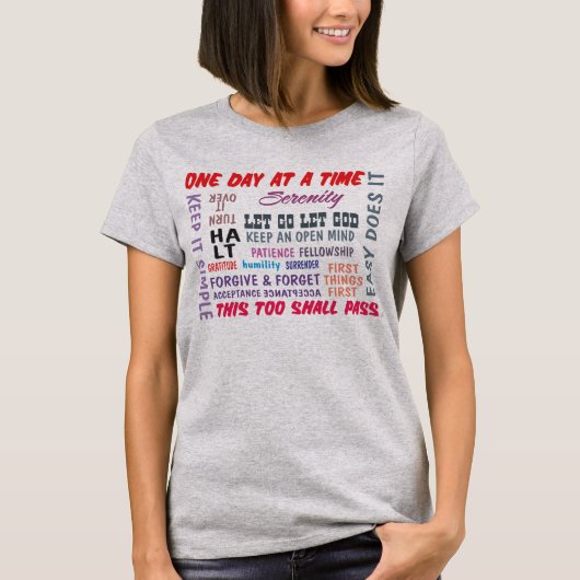 T-Shirt mit Sprüchen zur Genesung (Vorderseite)