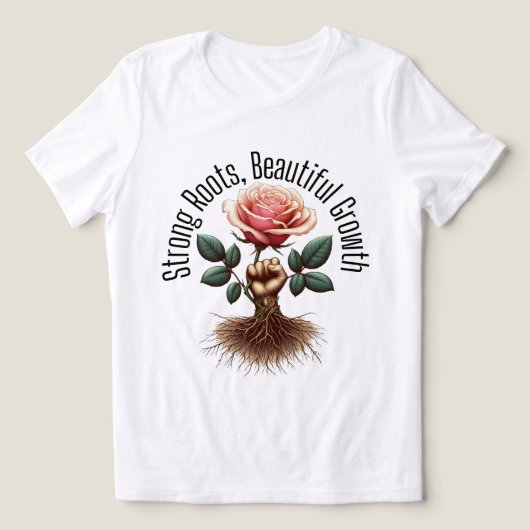 T - Shirt mit starken Wurzeln - Blumenfaustdesign (Design Vorderseite)