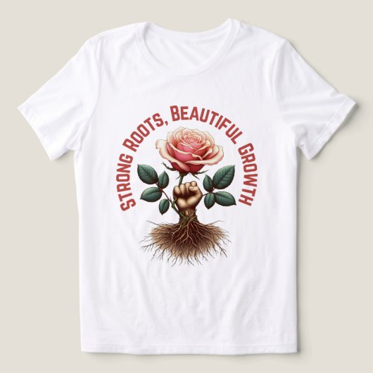 T - Shirt mit starken Wurzeln - Blumenfaustdesign (Design Vorderseite)