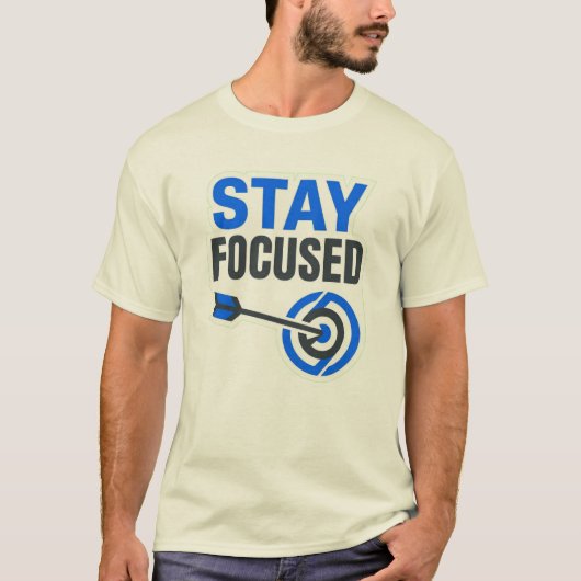 T-Shirt mit Stay Focused Motivation-Logo (Vorderseite)