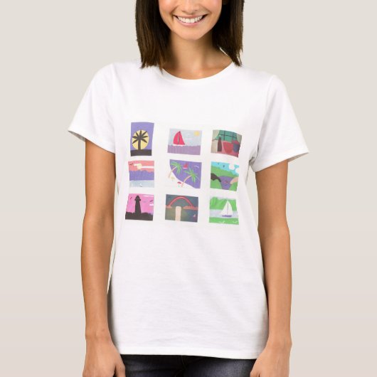 T - Shirt mit Strand- und Nature-Designs (Vorderseite)
