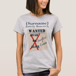 T-Shirt mit '[Surname] Family Research' (Wanted Po