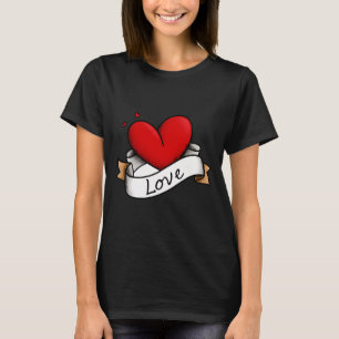 T-Shirt mit Tattoo-Style-Grafik für wahre Liebe