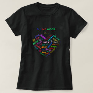 T-Shirt mit Text LIEBE