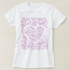 T - Shirt mit Text Mehrsprachige Liebe Word Herz